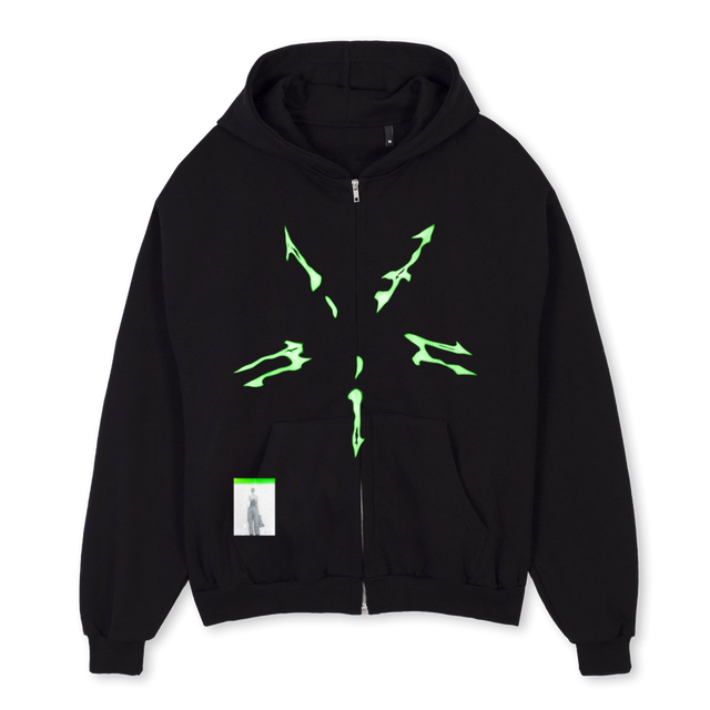 INFINIHOODIE Black Oversized Zipped Hoodie.
