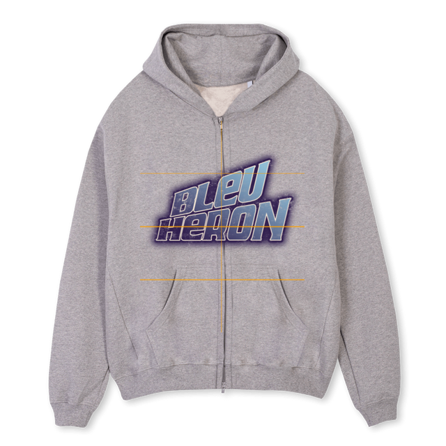 PRPL  Grey Marl Oversized Zipped Hoodie.
