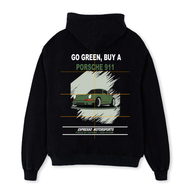 EMSPORSCHEHOODIE Black Oversized Hoodie.