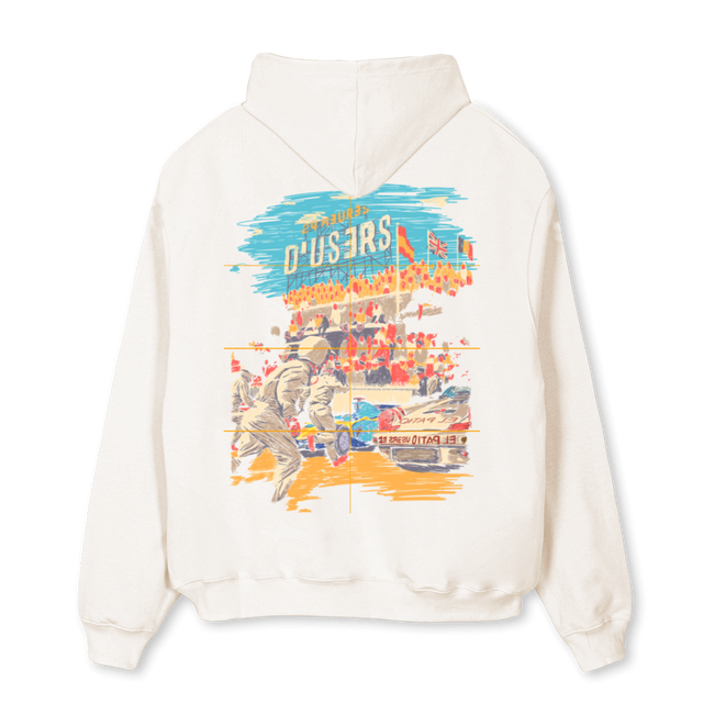 LEMANSLARGE Vintage White Oversized Hoodie.