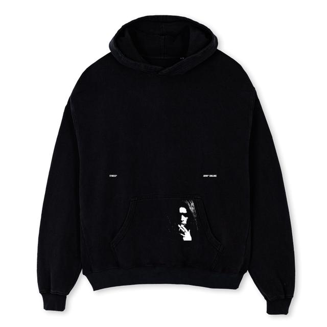 BURNTHOODIESAMPLEONE Black Oversized Hoodie.