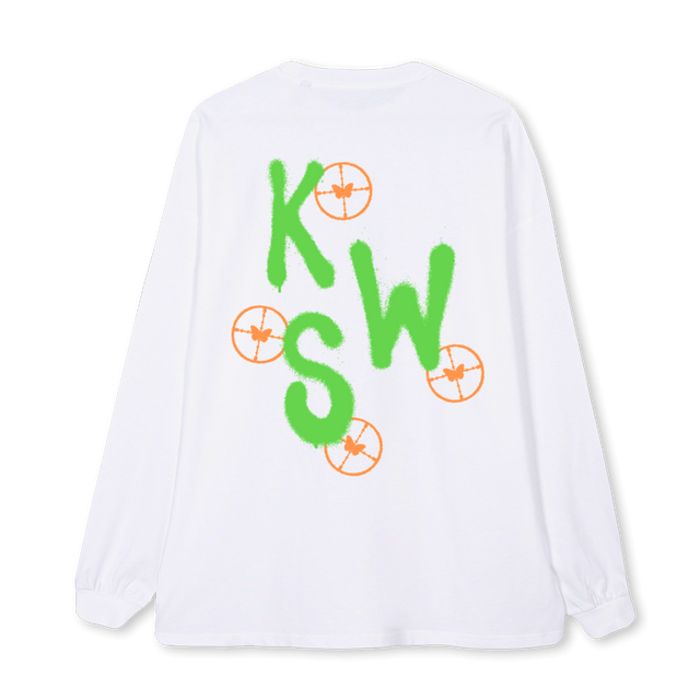 YBAD White Oversized LS Tee.
