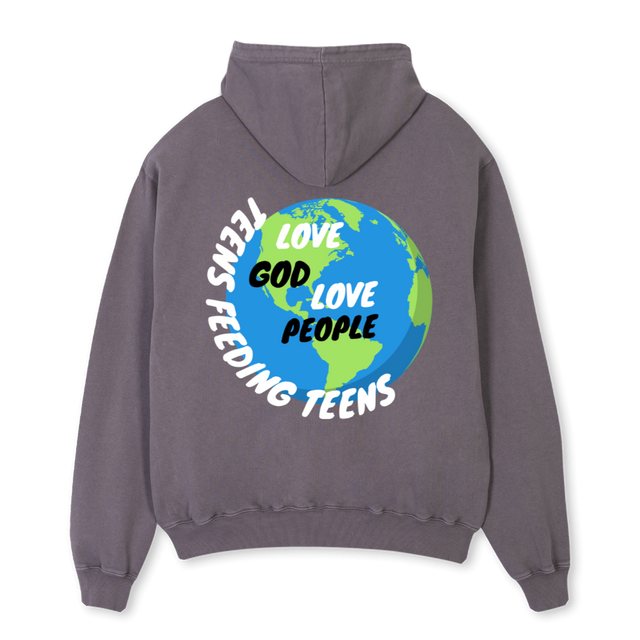 LOVEGODLOVEPPL Pigment Grey Oversized Hoodie.