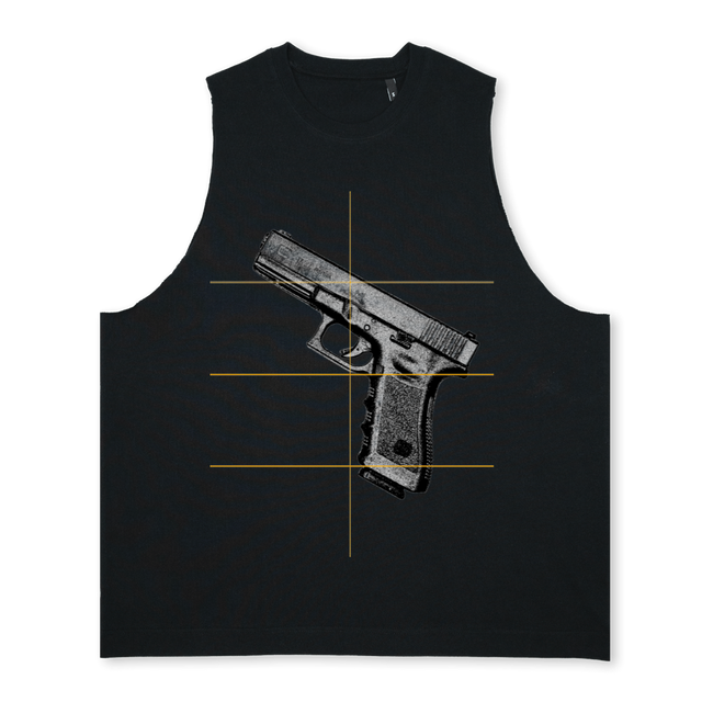 TANKTOP Deep Black Oversized Vest.