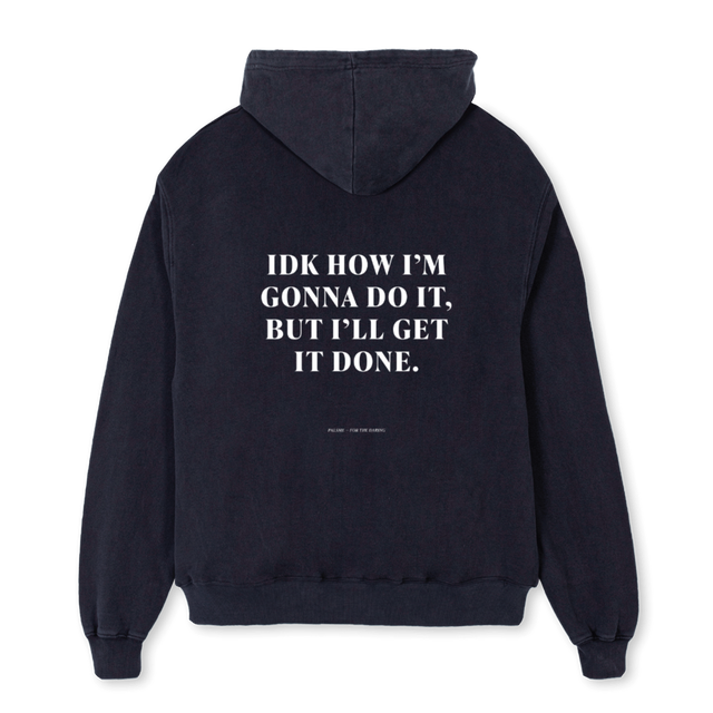 IDK Vintage Black Oversized Hoodie.