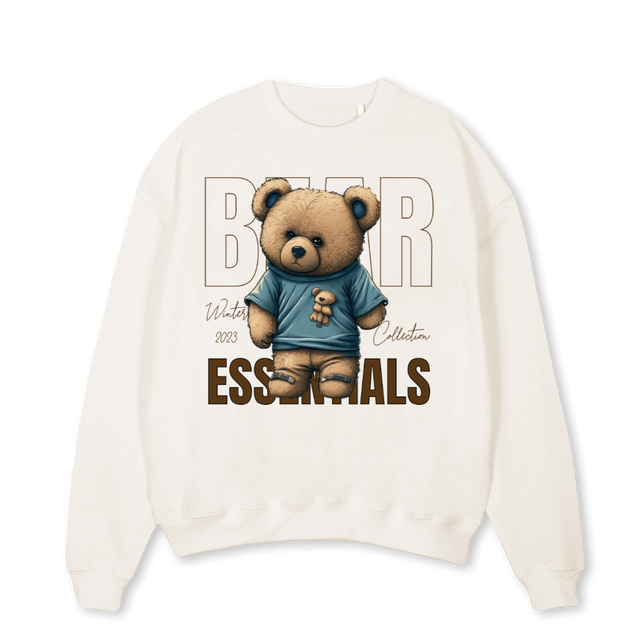 BEAR  Vintage White Oversized Crewneck Sweater.