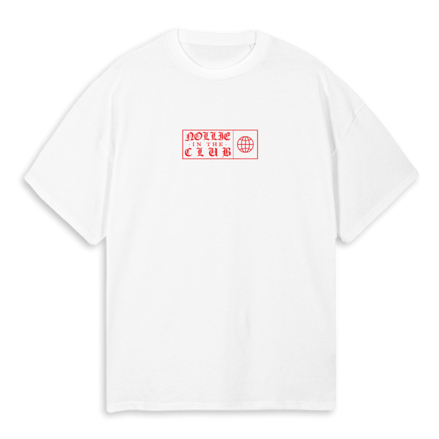 REDWHITETEE White Oversized Tee.