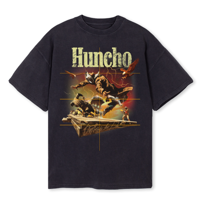 HUNCHOCLUB Vintage Black Oversized Tee.