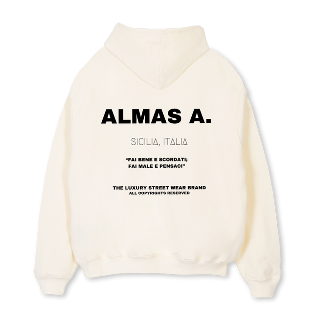 ETHERNOS1 Cream Oversized Hoodie.