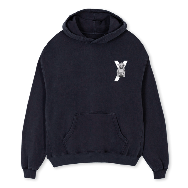 TEAMKLARHEIT2 Vintage Black Oversized Hoodie.