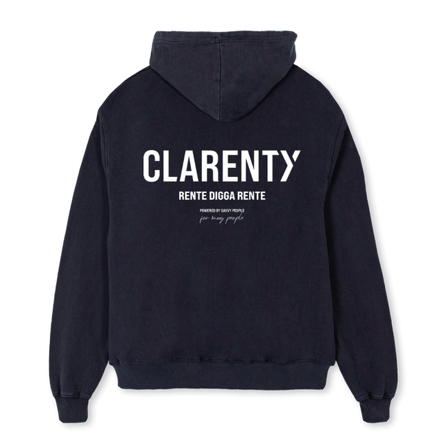 TEAMKLARHEIT2 Vintage Black Oversized Hoodie.