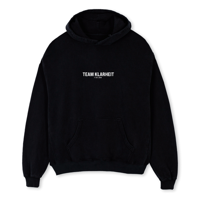 TEAMKLARHEIT6 Black Oversized Hoodie.