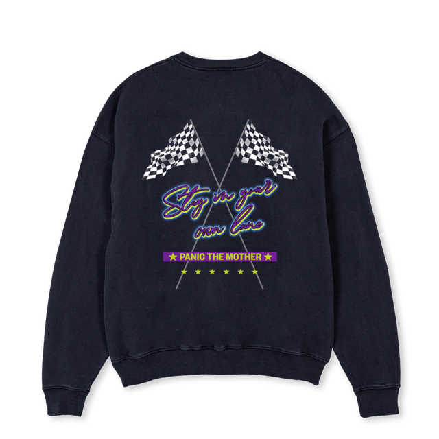 RACINGSWEAT Vintage Black Oversized Crewneck Sweater.