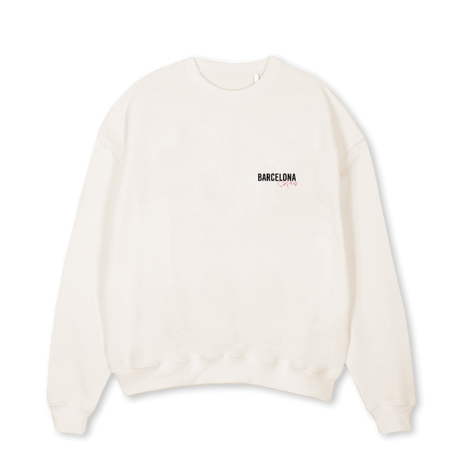 CULERSSWEATERONE Vintage White Oversized Crewneck Sweater.
