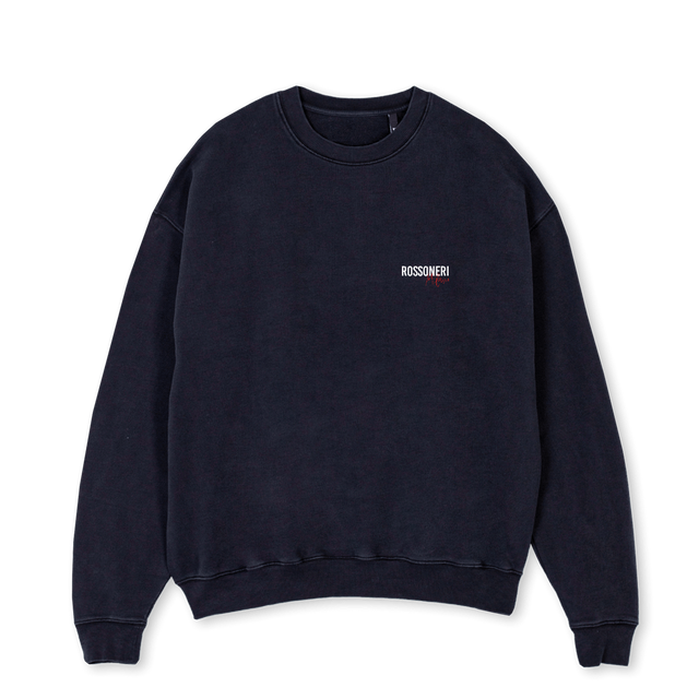 ROSSONERISWEATERONE Vintage Black Oversized Crewneck Sweater.