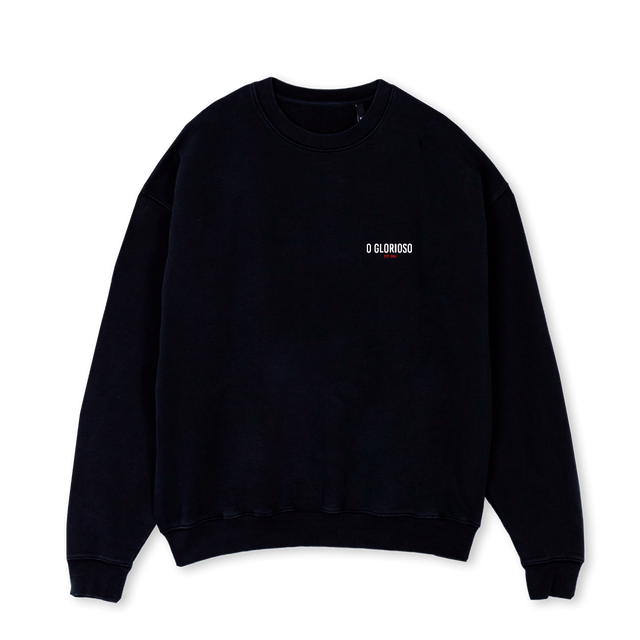 GLORIOSOSWEATERONE Black Oversized Crewneck Sweater.