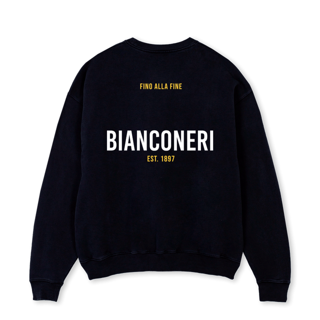 BIANCONERISWEATERONE Black Oversized Crewneck Sweater.