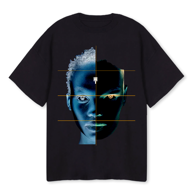 TWOFACE Black Oversized Tee.