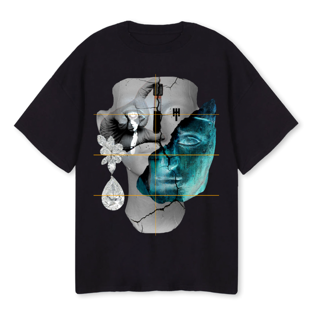 MASKEDPOISON Black Oversized Tee.