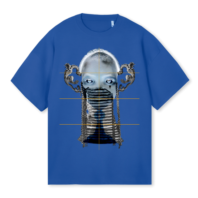 ALIENEYES Cobalt Blue Oversized Tee.