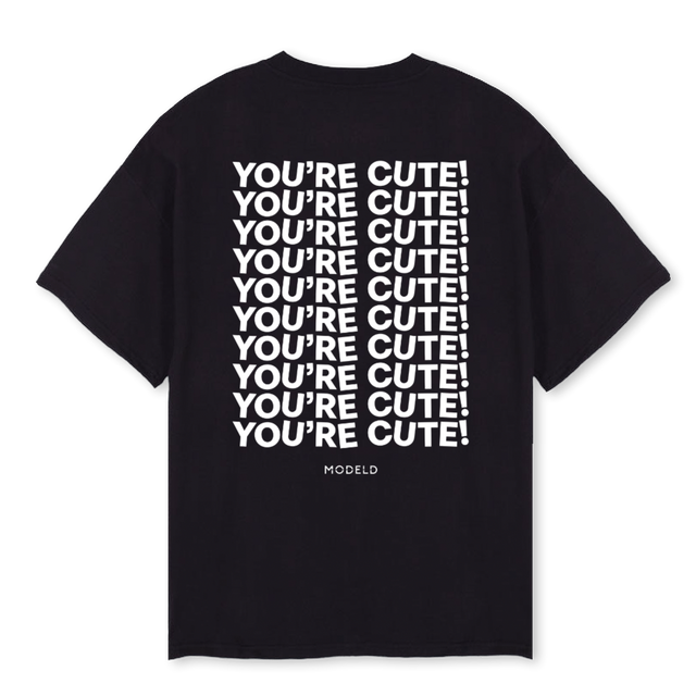 UCUTEBLACKTEE Black Oversized Tee.