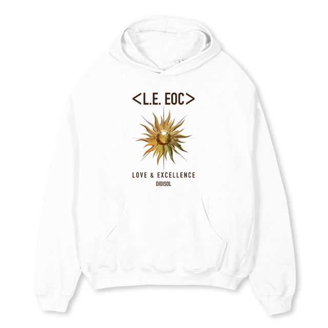 EOCHDWHT White Oversized Hoodie.