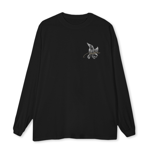 EAGLELSTSHIRT Black Oversized LS Tee.