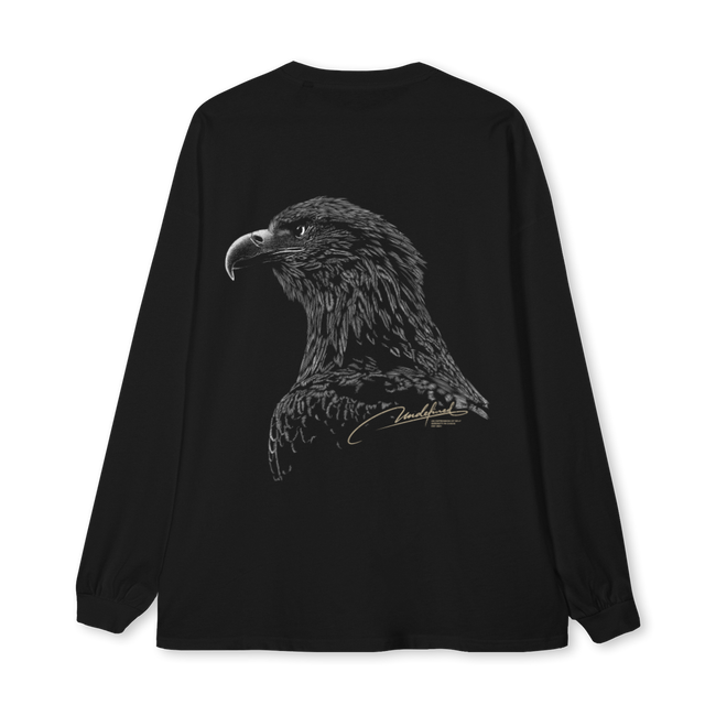 EAGLELSTSHIRT Black Oversized LS Tee.