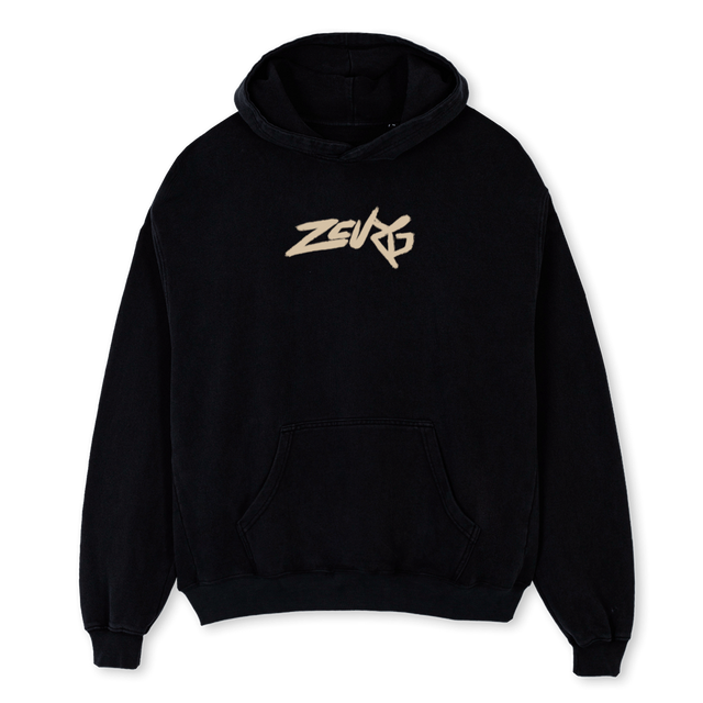 ZEURGOUTOFREACHSWEAT Black Oversized Hoodie.