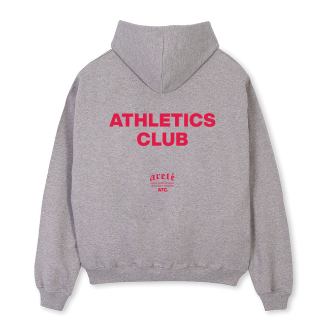 ATCGREYPINKHOOD Grey Marl Oversized Hoodie.