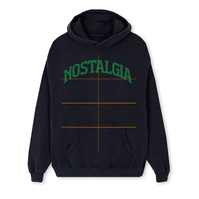 BLOCKNOSTALGIAGREEN Vintage Black Regular Hoodie.