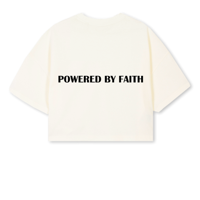 TESTLOGO Cream Cropped Oversized Tee.
