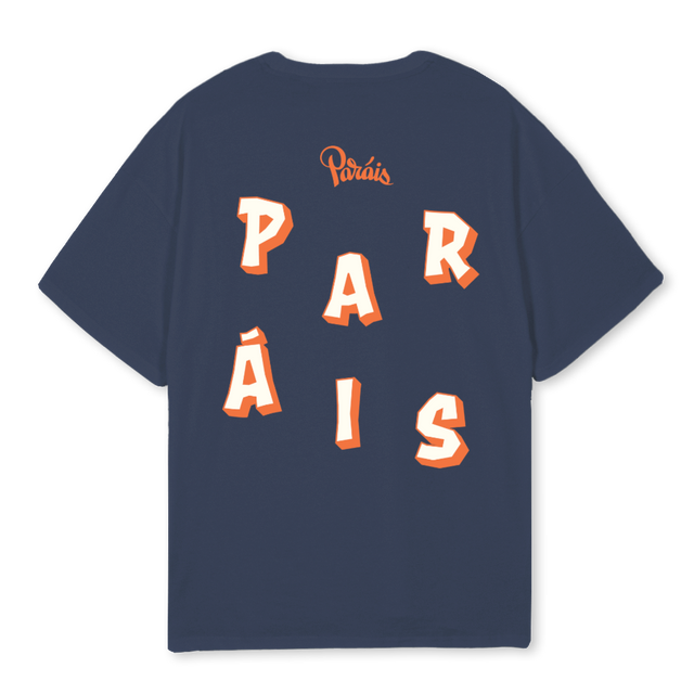 LETTERMAN  Navy Blue Oversized Tee.