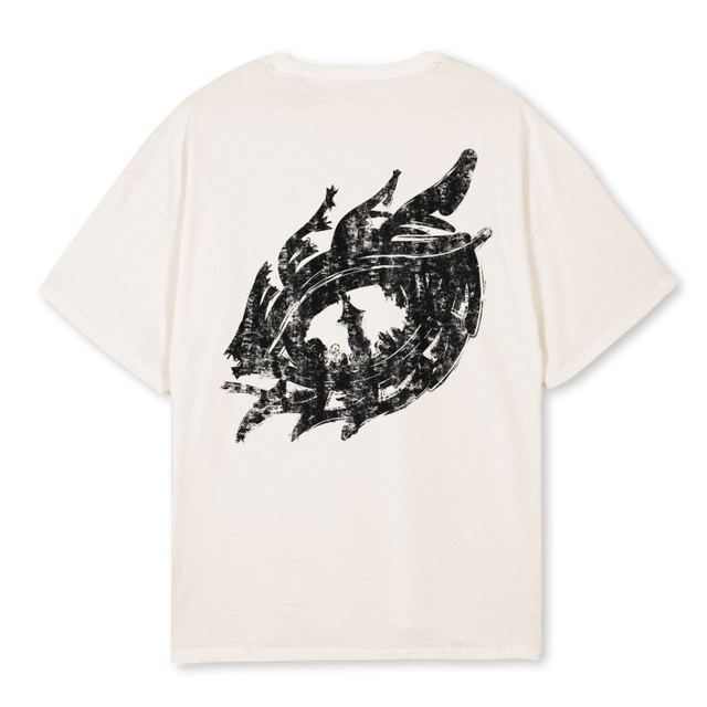 DRAGON  Vintage White Oversized Tee.