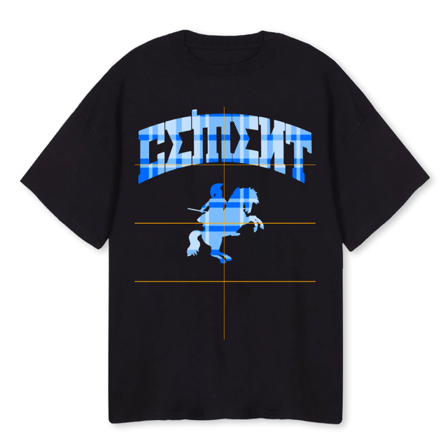 CHARIOT2 Black Oversized Tee.