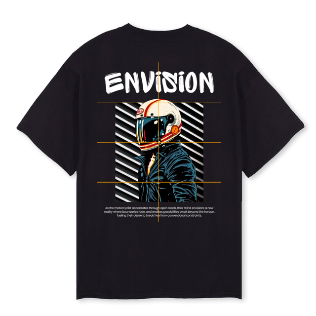 NIGHTRIDER Black Oversized Tee.