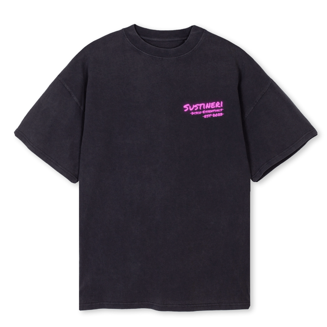 DISCO Vintage Black Oversized Tee. – WATC STUDIO