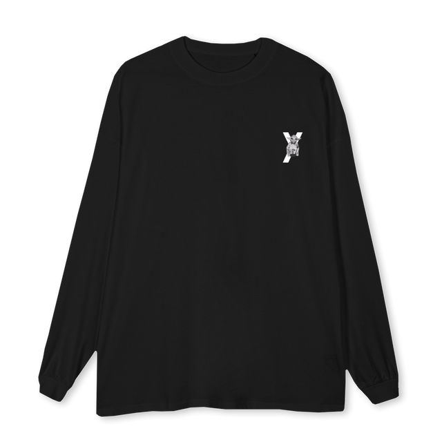 LONGSLX Black Oversized LS Tee.