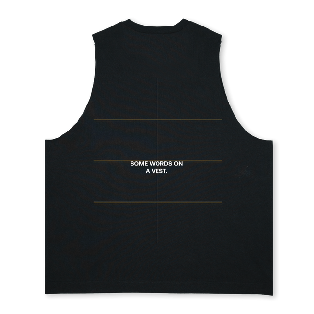 WAUVEST Deep Black Oversized Vest.