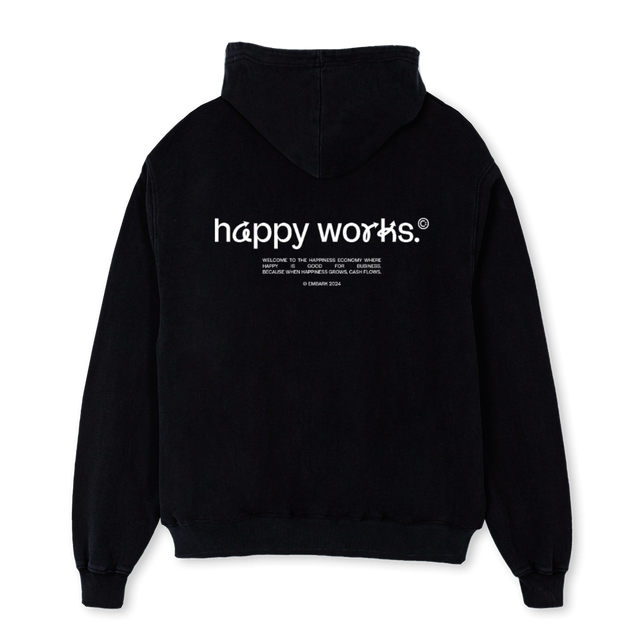 EMBFLOWBLACK Black Oversized Hoodie.