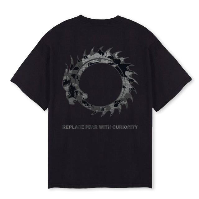 CAMOBXKS Black Oversized Tee.