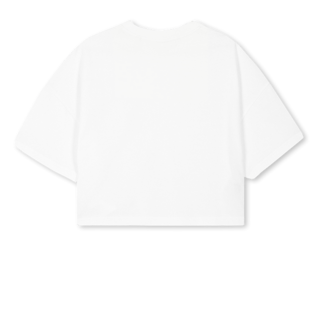 HIPPOMULTI White Cropped Oversized Tee.