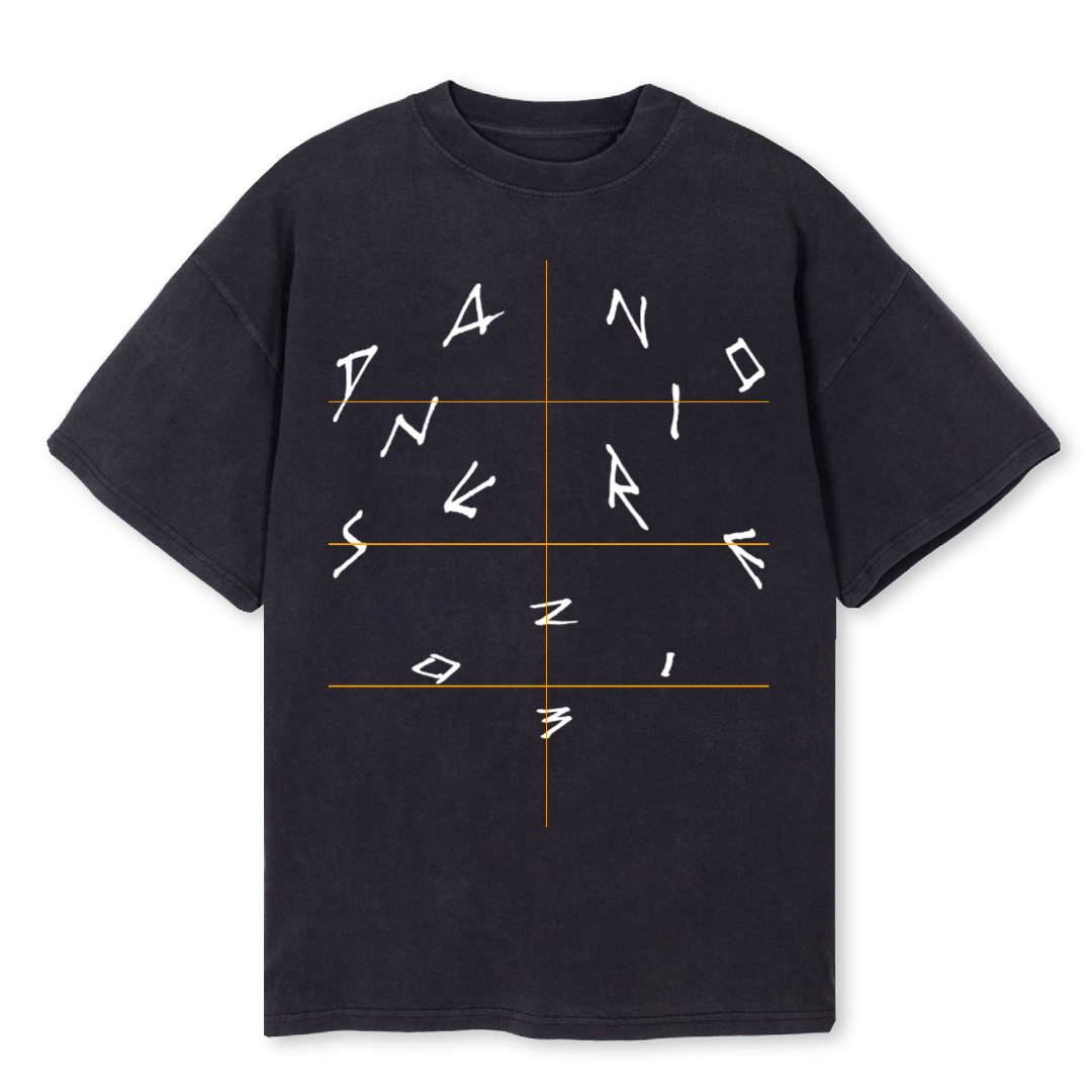 DNLOGO Vintage Black Oversized Tee. – WATC STUDIO