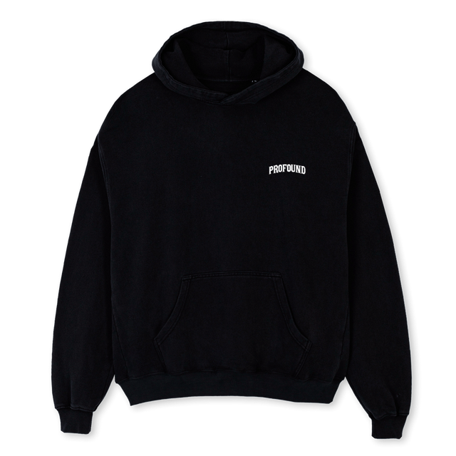 FLAME  Black Oversized Hoodie.