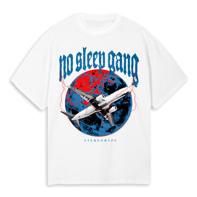 WHITEBLUERED White Oversized Tee.