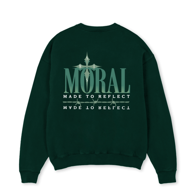 MCFOREST Wild Green Oversized Crewneck Sweater.