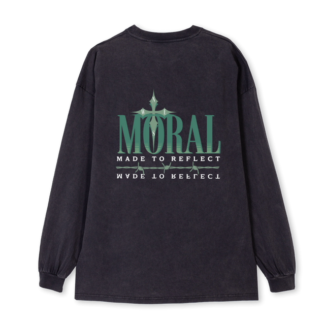 MCLONGSLEEVE Vintage Black Oversized LS Tee.