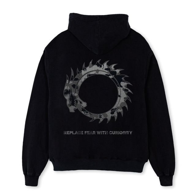 MOSAIC Black Oversized Hoodie.