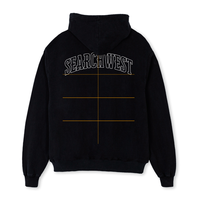 ZIPPEDHOODIEONE Black Oversized Zipped Hoodie.
