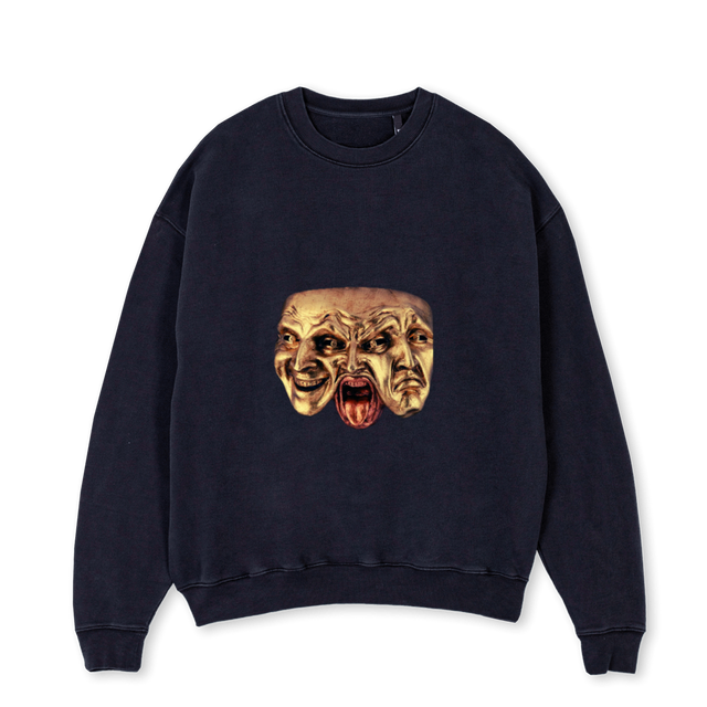 MBMSS Vintage Black Oversized Crewneck Sweater.
